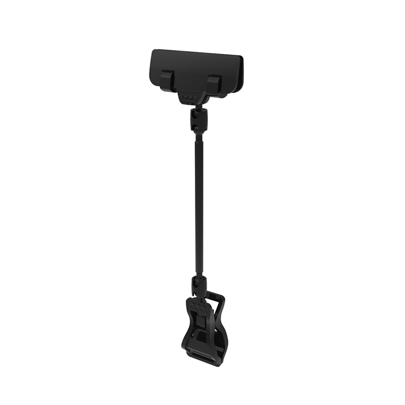 Ценникодержатель на прищепке универсальный с узким зажимом FX-CLAMP-SLIM на ножке 100 мм, черный EPG